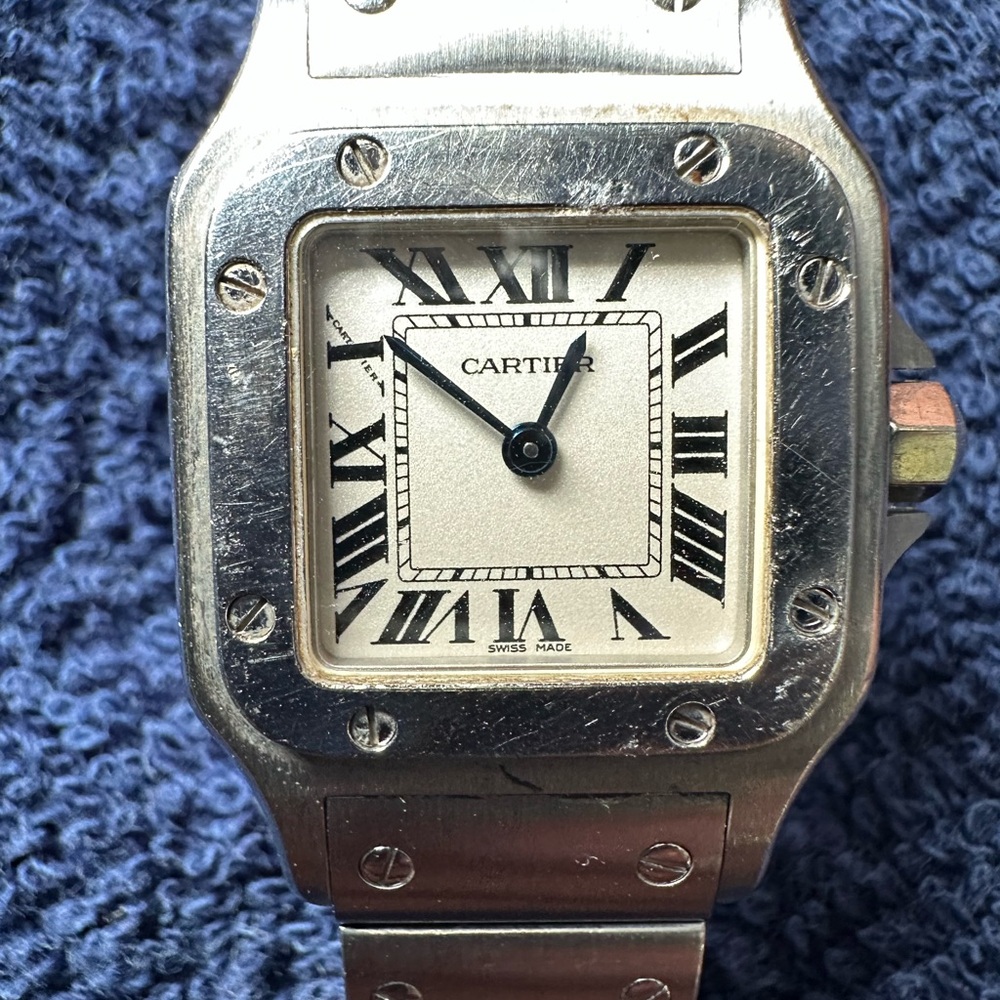 Vintage Cartier Santos Galbée Ref. 1565 Small 24mm Stainless Steel Quartz Watch - Picture 2 of 9